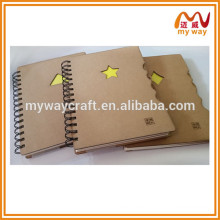 Eco recycled kraft paper cover spiral notebook,diary notebook with index cards